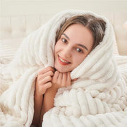 BEDELITE Fleece Queen Comforter Set, Fluffy Bed Set, Cream White | Super Soft & Warm Bedding, Luxury Fuzzy Faux Fur Comforter for Winter, Heavy Plush Bedding, with 2 Pillowcases