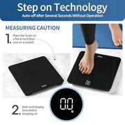Vitafit Bathroom Scale for Body Weight Accuracy 0.1lb, Weight Scale 400lb | Professional Factory Since 2001 Digital Weighing Scales for Weight, Step On and 3xAAA Included, LED, Spray Silver Black