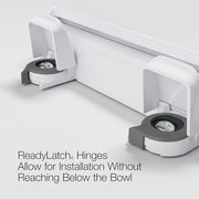 KOHLER Cachet ReadyLatch Elongated Slow Close Toilet Seat, White | 4636-RL-0, Quiet Lid, Contoured Grip-Tight Bumpers Installation Hardware, Apartment Essentials