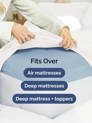 CGK Extra Deep Queen Single Fitted Sheet Only - White | Easily Fits 18 inch to 24 inch Mattress, Soft, Wrinkle Free, Breathable & Comfy, Extra Deep Pockets Hotel Luxury Fitted Sheet