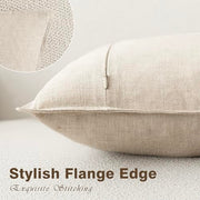 Foindtower Linen Solid Decorative Throw Pillow Covers 20x20 Natural Beige | Pack of 2 Boho Farmhouse Pillowcase,Accent Neutral Cushion Covers,Morden Home Decor for Chair Couch Sofa Bedroom Living Room