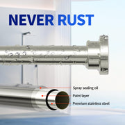 Mcrbeay Shower Curtain Rod, 1" Diameter Heavy Duty Tension Shower Rod | Adjustable 28-74 inch Non Slip No Drill Spring Tension Rod For Bathroom, Shower Stall, No Rust, Brushed Nickel