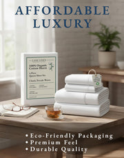 LANE LINEN Queen Sheets 100% Organic Cotton 4pc Percale Cooling - White | Queen Sheet Set, GOTS Certified Organic Cotton Percale - Crisp, Cool & Breathable, For Hot Sleepers, All-Season Comfort