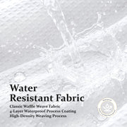 Dynamene Waffle Shower Curtain 256 GSM Heavy Duty Fabric 72"x72" White | Thick Textured Cloth, Weighted Hem, Water Repellent Washable, Hotel Luxury Polyester Shower Curtain Set for Bathroom 12 Hooks