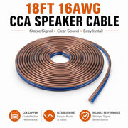 4 Gauge Amp Wire Kit, 4 CCA AWG Amplifier Wiring Kit for Subwoofer Speaker | Car Audio Amp Install Kit with 20ft Power Ground Battery Cable, RCA Cables, Fuse Holder, Speaker Wire, Turn On Wire