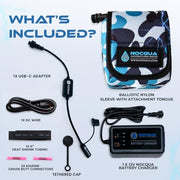 Nocqua Pro Power Kit - 12 Volt Lithium Battery with Charger - 10Ah | Battery Kit for GPS, Fish Finders & Depth Finders, Compact & Portable Kayak Battery Power for Marine Adventure & Kayaks