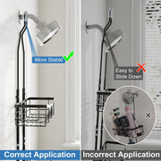 Joqixon Upgraded Extended Length Shower Organizer with Hooks, Rustproof Shampoo Soap Holder, Large Hanging Bathroom Caddy