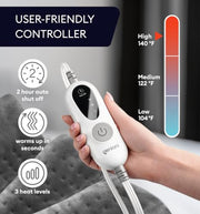GENIANI Electric Heating Pad for Back Pain & Cramps Relief, Electric Throw, Self Care Gifts for Women, Heating Pad for Neck & Shoulder, Machine Washable Microplush, Auto Shut Off (12"x24", Tabby Gray)