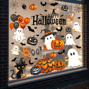 Halloween Window Clings Stickers Decor Fall Halloween Decorations Indoor | 8 Sheets Large Ghost Pumpkin Window Clings for Glass Windows & Doors, Holiday Window Decals for Home Office Classroom Parties
