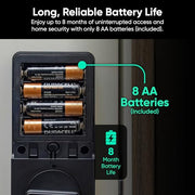 Wyze Auto-Lock Bolt v2, Fingerprint Keyless Entry Smart Lock, AI Learning Scanner with Wi-Fi Front Door Lock Deadbolt, Auto-Lock, 8 Months Battery, BHMA2, IP53, Anti-Peep Keypad, Backup Keys