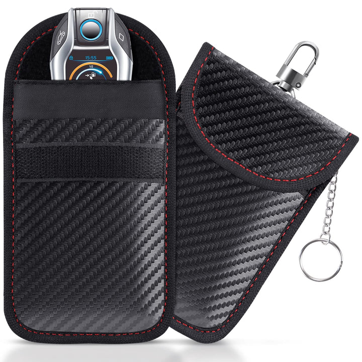 lanpard Faraday Pouch for Car Keys, Faraday Bag, Car RFID Signal Blocking Holder, Key Fob Protector, Key fob cage Block Signal Anti-Theft Fob Case (2 Pack)