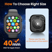 YIJDACASE 3 in 1 Waterproof Case for 40mm Apple Watch SE 3/2/1 Series 6/5/4 | 40mm PC Bumper 360 Full Face Cover Built-in Tempered Glass Screen Protector, Sensitive Touch Scratch, Matte Black