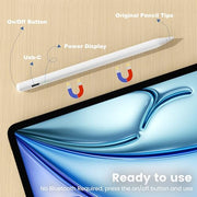 Penlike Pencil for Apple iPad 2026-2018, Fast Charge Stylus Pen for iPad | Fits for iPad A16/11-6th, Air 11"/13" M4/M3/M2/5th-3rd, Pro 13/11/M4/12.9, Mini A17 Pro/6/5th Palm Rejection,Tilt Sensitivity