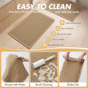 MIULEE Set of 2 Waffle Bathroom Rugs Boho Bath Mat Brown 18x30 Inch | Non Slip, Super Absorbent, Washable, Ultra Soft, Rubber Backed Bath Rugs for Bathroom Floor Tub Shower