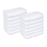 Amazon Basics Cotton Washcloths, Lightweight Quick-Dry, Absorbent Face and Body Towel Set, 12" x 12", White, 12-Pack