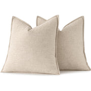 MIULEE Decorative Euro Sham Pillow Covers 26x26 Natural Beige | Boho Farmhouse​ ​Neutral Couch Throw Pillows for Bed, Pack of 2 Accent Modern Pillowcases, Sofa Livingroom Home Decor