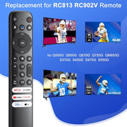 Only for TCL Google TV Remote Control Replacement, Responsive, No Setup | Rugged Durable RC813 Compatible with TCL QM8/QM7/S5/S4/S3/Q7/Q6/Q5 4K UHD HDR LED QLED QD-Mini LED Full-HD Smart TVs