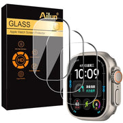 Ailun 3 Pack Screen Protector for Apple Watch Ultra 4/3/2/Ultra [Clear] | 49mm, Tempered Glass Film, Anti-Scratch, High Definition, Touch Sensitive