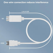 HOXIBSL 5ft WII to HDMI Converter Cable Adapter,for use with Full HD 1080P Devices with an HDMI Port,Compatible with WII,U,HDTV, Monitor (White)