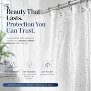 EHZNZIE Crystal Clear Shower Curtain Liner 72x72, PEVA Waterproof Bath Curtain, No Chemical Smell, 3 Weighted Magnets, Durable with Rustproof Metal Grommets