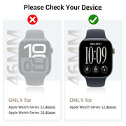 Tensea 3PCS for Apple Watch Screen Protector Case Series 12 46mm | iWatch Protective Face Cover for Women Men, Tempered Glass Film Hard Bumper for iPhone Watch 12 46 mm Accessories
