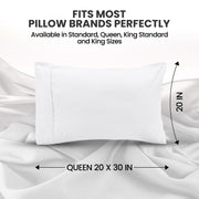 Pillow Covers Queen Size Set of 4, Soft and Comfy Pillow Cases, White | Hotel-Style Comfort, Extra Soft With Envelop Closure for Kids, Women & Men