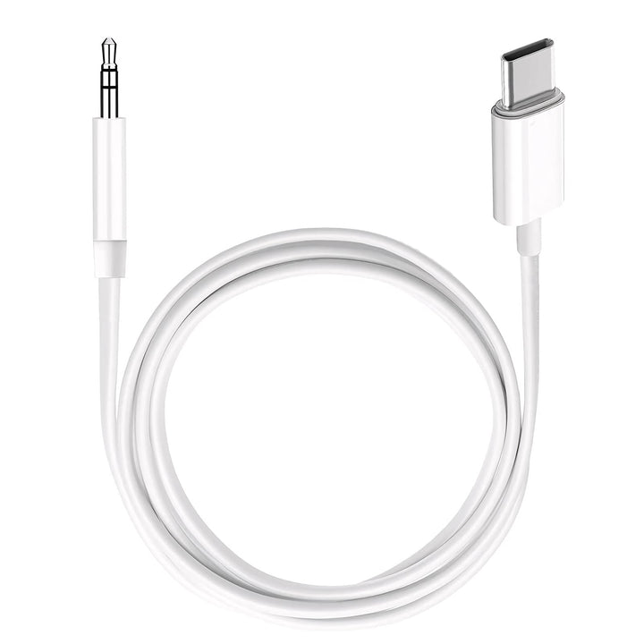 USB C to 3.5mm Audio Aux Jack Cable,3.3 ft, aux Cord for iPhone,Type C to 3.5mm Aux Headphone Stereo Cord Car Cable for iPhone 16/16 Pro, Samsung Galaxy S25 and Other iOS and Android Devices(White)