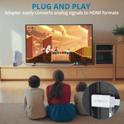 AUTOUTLET Wii to HDMI Adapter, 1080P Wii Converter Built-in 5ft HDMI Cable | for Full HD Device, Plug & Play, Compatible with Nintendo Wii, Wii U, Supports All Wii Display Modes, White