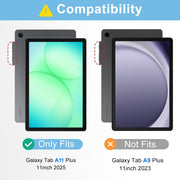 CoBak Case for Samsung Galaxy Tab A11+ Plus 11" 2025,Black | Multi-Viewing Angles, All New PU Leather Folio Stand Cover with Auto Sleep Wake Feature for Samsung Galaxy Tab A11+ Tablet