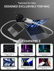 140W Charger for MacBook Pro 16 14 inch Mac Air 15 13 inch 2026 2025 2024 | 23 22 21 M1–M5【Original Quality】 Fast Charger Power Adapter & 6.6FT Type C to Magnetic 3 Cable LED Applicable 2021-26 (White)