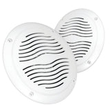 Magnadyne 5-inch Water Resistant Outdoor Speakers, Dual Cone, 25W Peak Power, Marine and RV Compatible (White)