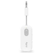 Twelve South AirFly SE, Bluetooth Wireless Audio Transmitter Adapter, White | Bluetooth Adapter for AirPods/Headphones, 20+ Hr Battery, Works with 3.5mm aux Jacks on Airplanes, TVs, Gym Equipment, Travel