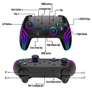MYSTILUCK Wireless Pro Controller for Switch/Switch 2/Lite/OLED/PC | Gamepad with 7 Color-Changing RGB Lighting/Dual Vibration/6-Axis Gyroscope/Turbo, Ergonomically Designed Precise Joystick