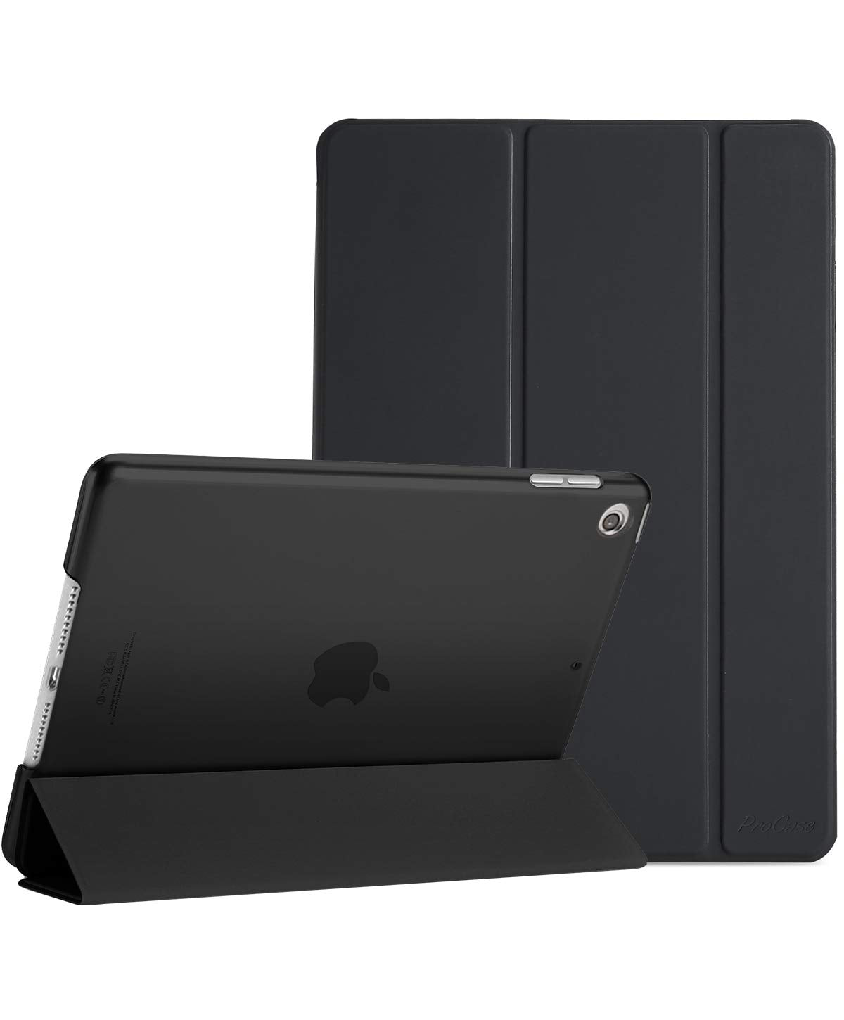 ProCase for iPad 9th/ 8th/ 7th Generation Case 10.2 Inch, Black | 10.2 iPad Case 9th/ 8th/ 7th Gen Cover (2021/2020/2019), Slim Smart Cover With Translucent Hard Shell Back, Auto Sleep/Wake