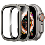 WSKEN for Apple Watch Ultra 4/3/2/1 Screen Protector - Touch Sensitive | Keep Original, Titanium Alloy Frame + 9H Tempered Glass, Lightweight Protective Glass Film for iwatch Ultra 4/3/2/1 49mm