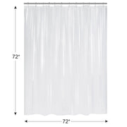 AmazerBath Plastic Shower Curtain Clear Premium PEVA, Clear Shower Curtain Heavy Duty 8G, Weighted Shower Curtains for Bathroom Accessories with 3 Big Stones and 12 Rustproof Grommets, 72x72 Inches