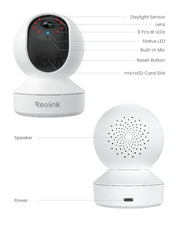 REOLINK 4MP 2K Indoor Camera E1, Plug-in WiFi 6 Security Camera | 360 Degree Pet Camera with Phone app, Baby Monitor with Person/Pet/Cry Detection, Night Vision, 2-Way Talk, Local Storage