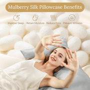 INFIIXSO Mulberry Silk Pillow Cases Standard Size with Zipper, Light Grey | Ultra Smooth & Soft Silk Pillowcase for Hair & Skin, Cooling Pillow Cover for Hot Sleepers, Hidden Zipper, 1Piece 20"x26"