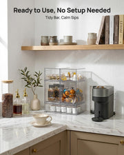 Vtopmart Clear Stackable Storage Drawers Set of 5, Plastic Organizer Bins | Multi-purpose Boxes for Baby Bottle Storage, Ideal for Kichen, Vanity, Bathroom, Undersink, Cabinet, Pantry Organization