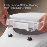KOHLER Cachet ReadyLatch Elongated Slow Close Toilet Seat, White | 4636-RL-0, Quiet Lid, Contoured Grip-Tight Bumpers Installation Hardware, Apartment Essentials