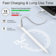 DIGIROOT iPad Pencil for 2018-2026, Plam Rejection Stylus Pen for iPad | Apple Pencil USB-C 3X Fast Charge, Tilt Sensitivity, for iPad 6-11, Pro 11"/12.9"/13, Air 3/4/5/M2/M3/M4, Mini 5/6/7-White