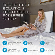 Kolbs Bed Wedge Pillow for Sleep Apnea, FSA Eligible Acid Reflux, and Back Pain Relief, with Chic Jacquard Cover - Headboard Wedges for Sleeping (Standard Width 7.5" Height)