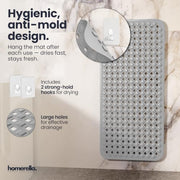 homerella Bathtub Mat Non Slip 35x16 Shower Mat Non Slip Anti Mold BPA Free | Mildew Resistant, Machine Washable, Extra Long Tub Mat, Shower Mats for Inside Shower, Bath Mat for Tub Non Slip EU Certified