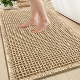 Smiry Waffle Bath Mat 30X20, Extra Soft Absorbent Bathroom Rugs, Brown | Non Slip Machine Washable Quick Dry Bath Rugs for Bathroom Floor, Tub, Shower, Home Decor Accessories