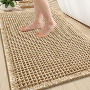 Smiry Waffle Bath Mat 30X20, Extra Soft Absorbent Bathroom Rugs, Brown | Non Slip Machine Washable Quick Dry Bath Rugs for Bathroom Floor, Tub, Shower, Home Decor Accessories