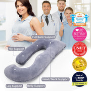 Momcozy Pregnancy Pillow for Sleeping - U Shaped Full Body Maternity Pillow | Removable Cover, Support for Back, Legs, Belly, Hips for Pregnant Women, Side Sleeper, Pregnancy Gifts & Essentials, 57 Inch