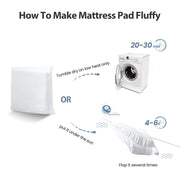 EASELAND Queen Size Mattress Pad Cotton Pillow Top Mattress Topper White | Cooling Mattress Cover Cotton Top,8-21" Deep Pocket Protector,60x80 Inches,Boxing Quilted & Machine Washable