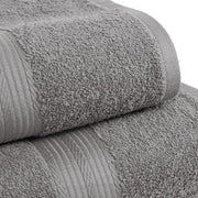 Amazon Basics 6-Piece Fade-Resistant 100% Cotton Towel Set for Bathroom, Soft and Absorbent, 2 Bath Towels, 2 Hand Towels, 2 Washcloths, Gray