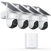 aosu D1 Classic 4-Cam Kit, Security Cameras Wireless Outdoor, Solar Powered | No Subscription Required, 32GB Built-in Storage, 360° Auto Tracking, 2K (3MP) Full-Color Night Vision, Easy Install