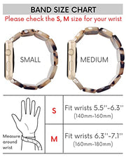 Heesch Tortoise Stretchy Watch Band Compatible with Apple Watch Resin Cute Watch Strap Wristband for iWatch Bracelet for Women Men Girls, 38/40/41mm, 42/44/45/46/49mm, Oval Version